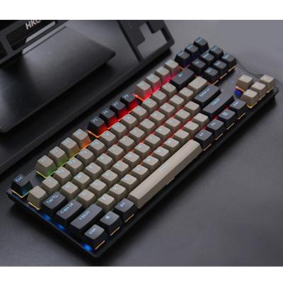 China Hot Sale Custom 87 Keys Anti-ghosting Wireless Mobile Ergonomic BT Wired Three-mode Laptop RGB Mechanical Gaming Keyboard for sale