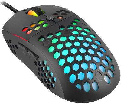 China Light 3327 RGB Backlit and 7 RGB Honeycomb Buttons Programmable Shell Gaming Optical Sensor Mouse for PC Laptop Computer for sale