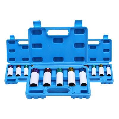 China 5pcs Factory Auto Repair Hardware Auto Tool Wholesale Auto Plastic Boxed Color Impact Socket Universal Boxed Set for sale