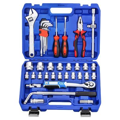 China Auto Maintenance 40 Pcs Multifunctional Household Auto Repair Tools Hardware Ratchet Socket Wrench Set for sale