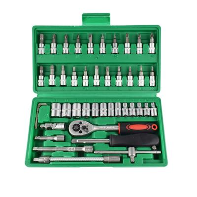 China 46pcs Auto Maintenance Ratchet Socket Wrench Auto Repair and Maintenance Home Hardware Auto Tool Kit for sale