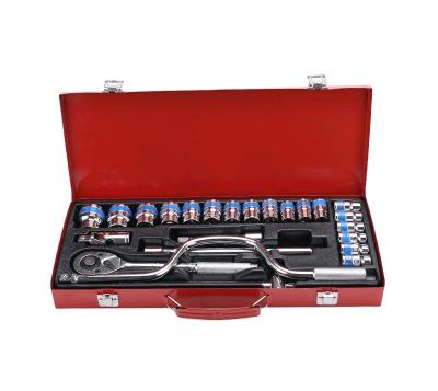 China Auto Maintenance 24 Pcs Household Car Tool Kit Repair Chrome Vanadium Steel Heavy Duty Socket Wrench Set for sale