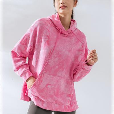 China Parride Embroidered Plus Size Hooded Women Tie Dye Sports Hoodies for sale