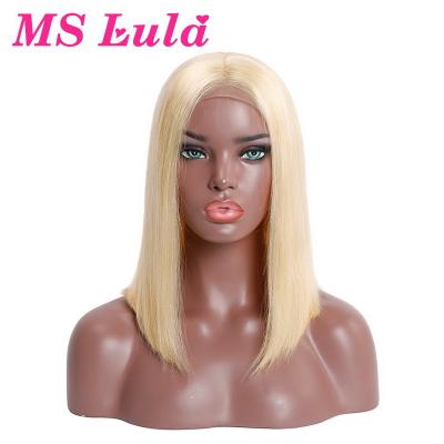 China Silky Straight Blonde Brazilian Straight 613 Short Lead Lace Human Remy Wigs For Black Women for sale