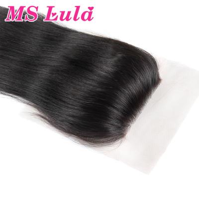 China Very Young Girls 100% Virgin Human Hair 100% Virgin Hair Silk Low Lace Closure With Clip In Bangs for sale