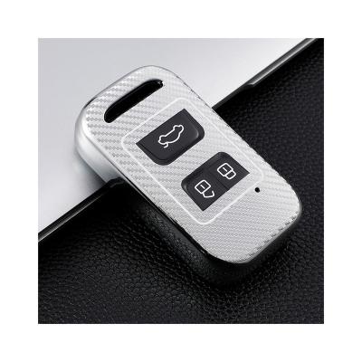 China Black Carbon Fiber Button Smart Style Cover Wholesale Car Head Tpu Case For Chery For Chery for sale