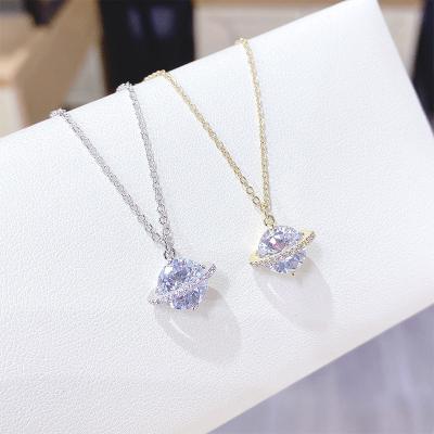 China Vintage New Japanese and Korean all-match Super Flash zircon micro-inlaid full diamond star star clavicle chain necklace for sale