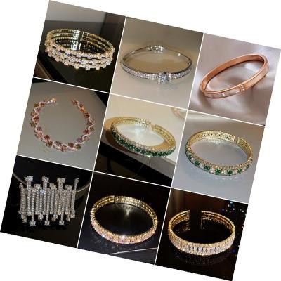 China TRENDY Korean new style high-end light luxury diamond bracelet ins niche design bracelet elegant all-match bracelet for women for sale