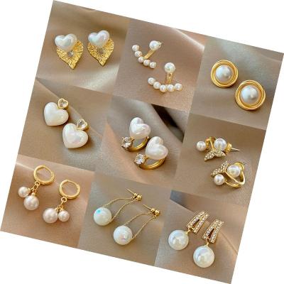 China Vintage New simple light luxury Pearl elegant versatile earrings ins trendy personalized earrings for women for sale