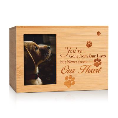 China Viable Photo Frame Burial Cremation Urns, Sturdy Wooden Memorial Keepsake Urns Small Animal Urn for sale