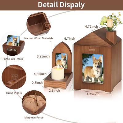 China Wholesale Viable Mini Wooden Wooden Pet Urn Cremation Pet Casket Burial Animal Ashes for sale