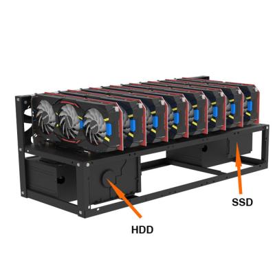 China With Fan Sale Product 8GPU Hot Open Air Rig Frame Steel 8 GPU Rig Rack In Stock for sale