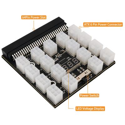 China PCI-e 17x 6pin Power Supply Breakout Board Adapter Converter 12v for PSU server gpu 92*90*17mm for sale