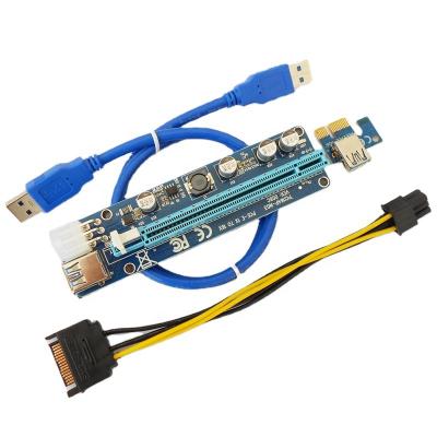 China 12 LED 009s Operation Upgrade Edition Ver 006 PCI-e Riser Express Card 1x To 16x 6pin Pcie Riser for sale