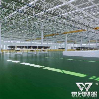 China New Arrived Large Span Space Space Design Workshop Grid Steel Structure for sale