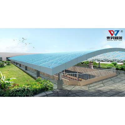 China Large span space design canopy and ceiling grid steel structure for sale