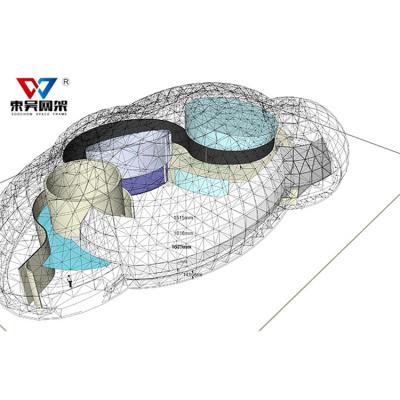 China The view of the large span space dome roof space structures the exhibition building grid structure for sale