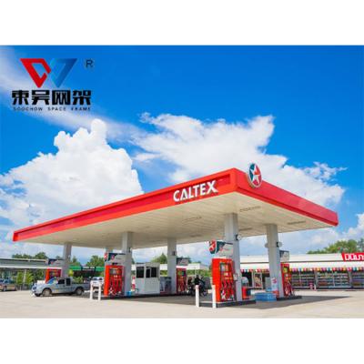 China Wholesale large-span space gas station the space view gas roof fuel station building steel structure for sale