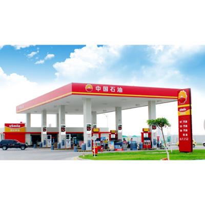 China Large Span Space Grid Gas Fuel Station Building Steel Structure for sale