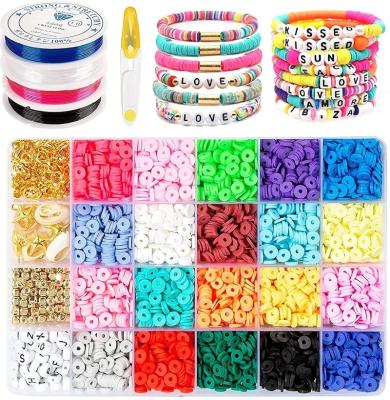 China Handmade New Arrival Charms Jewelry Handmade Diy Accessories Preppy Beads Set,Polymer Clay Bracelet Making Spacer Beads Kit/ for sale