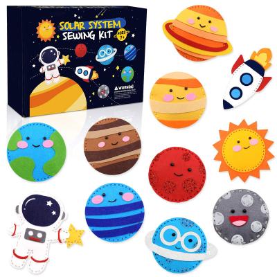 China Educational DIY Toy Set Beginners Children's educational handmade toy DIY Activity Kids Felt Craft Space Solar System Sewing Kit for Kids for sale