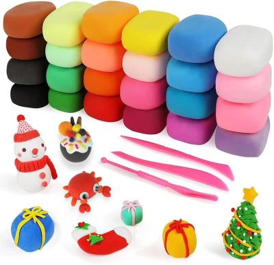 China Educational  DIY  Toy Set Amazon Hot sale Air Dry Clay Slime Magic Clay Plasticine With Tool For Kids,24 Color Non-toxic Children Toys Air Dry Clay for sale