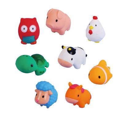 China Squeeze-sounding Dabbling Toy Squirt Floating Rubber Animal Bath Toys Kids Baby Shower Toy Set Bath Toys For Toddlers/ for sale