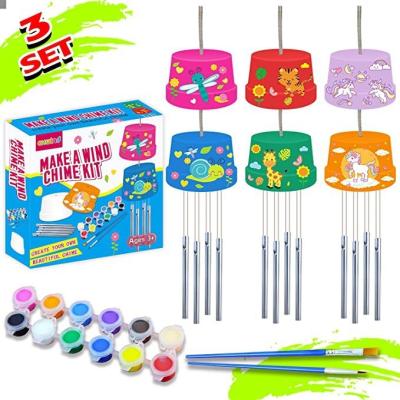 China Kids Gift Wholesale Kids Gift Custom Pack Non-toxic Paint DIY Arts Crafts Powered Musical Wind Chime Painting Kits for sale