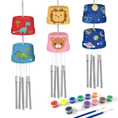 China Kids Gift High Quality Kids Gift Custom Pack Non-toxic Paint DIY Arts Crafts Powered Musical Wind Chime Painting Kits for sale