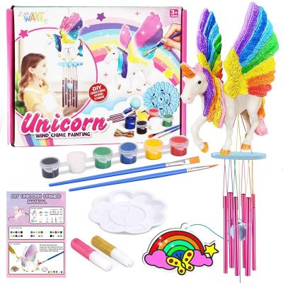 China Kids Gift Kids DIY Birthday Christmas Party Gifts Activities Kit Unicorn Make Your Own Unicorn Wind Chime Painting Drawing Kit for sale