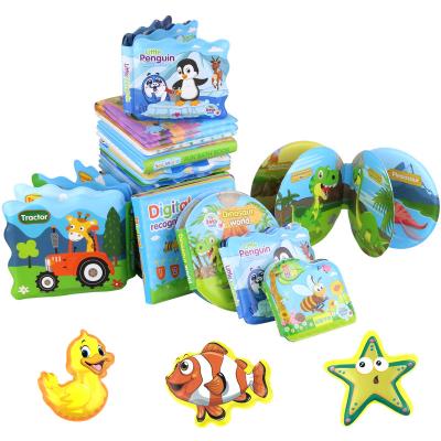 China Educational DIY Toy Set Amazon Hot Sell Custom Harmless BPA Free PVC Educational Soft Water Changing Magic Baby Bathtub Bath Book for sale