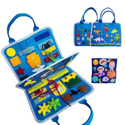 China Preschool Eductional Toys Wholesale Quiet Book with DIY Page Educational Activity Developing Sensory Board for Fine Basic Dress Motor Skills Busy Board for sale