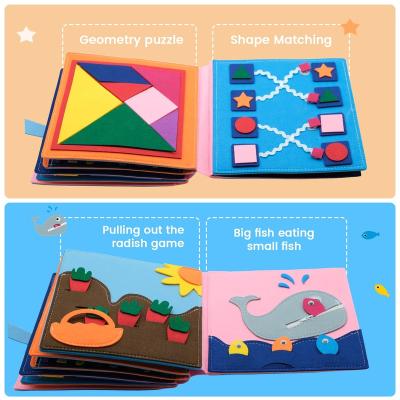 China Preschool Eductional Toys Kids Gifts Early Development Interactive Montessori Toddler Travel Learning Baby Felt Quiet Activity Busy Book for sale