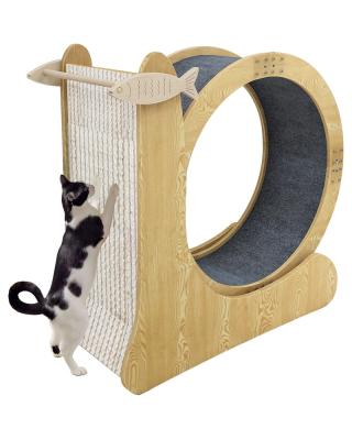 China Large Sustainable Cat Exercise Wheel Toy with Scratcher and Storage - 40 Inch Indoor Treadmill Exercise Wheel for Cats Work for sale