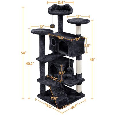 China Wholesale Modern Sustainable Large Cat Tree Luxury Scratch Cat Trees For Large Kittens Pet House Play for sale