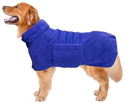 China Viable Dog Drying Super Absorbent Dog Quick Dry Cat Bath Robe Towel Dog Bath Coat Quick Dry Microfiber Towel for sale