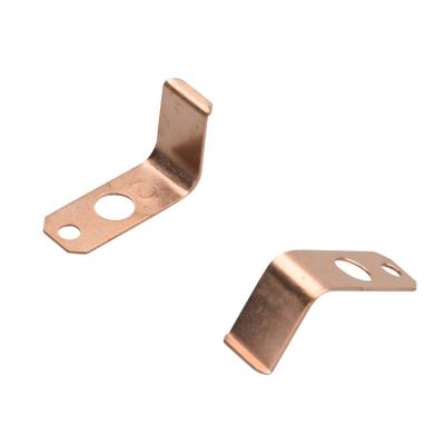 China Apartment ; Sheet ; Custom Brass Flat Battery Leaf Spring Electrical Contact Plate Clips for sale