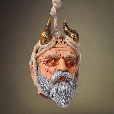 China Europe Custom new design Norse mythological giant wall hanging resin crafts The God of wisdom Mimir pendant Wall Decoration for sale