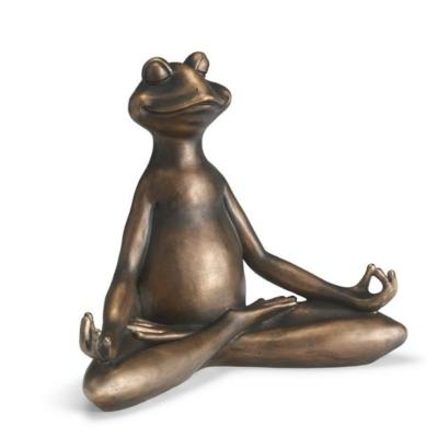 China Europe Hot sale Indoor/Outdoor Garden Decoration Meditating Frog Miniature Figurine Zen Yoga Frog Garden Statue Ornament for sale