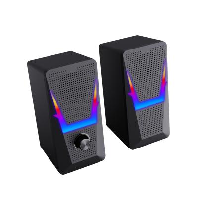 China Small Super Bass Portable 6W OEM Wired RGB Loudspeaker PC Computer Game Instruments Laptop USB Speaker Woofer for sale