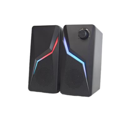 China Big Powerful Sound RGB Gaming Speaker 2.0 3W Stereo X 2 USB Wired PC Gaming External Speaker for sale