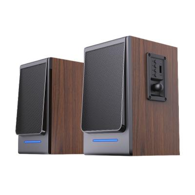 China Wireless Active 20W Big Power Acoustic Tooth 2.0Ch High Fidelity Blue Wood Speaker For PC for sale