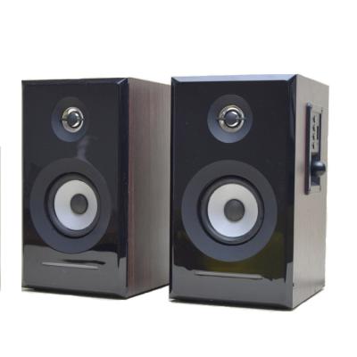 China AC Wireless Powered 2.0 Bookshelf HiFi Stereo Blue Tooth Laptop Wood Speaker for sale