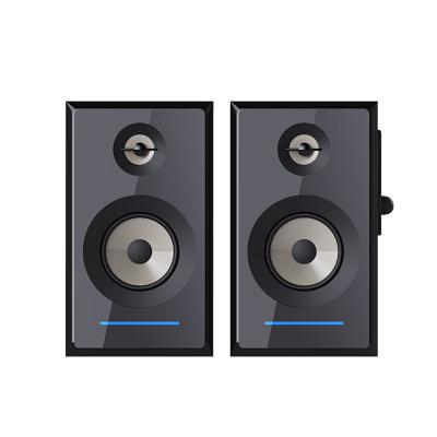 China RGB Wood Wireless AC Powered Blue Tooth 2.0 Bookshelf Active HiFi Home Desktop Speaker for sale