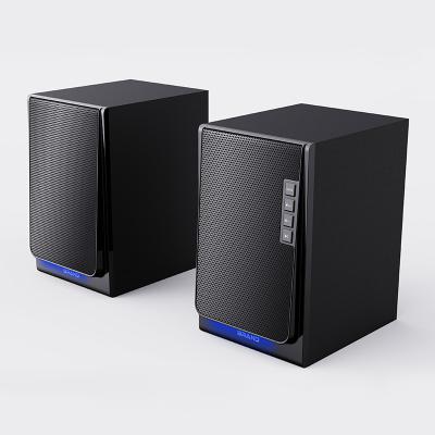 China PORTABLE 2.0 Wooden Coaxial Bookshelf Hi Fi Stereo Blue Tooth Speaker With Led for sale