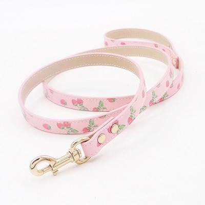 China New Arrived Customized Customized High Quality Genuine Leather Leash And Dog Collar Set Of Unique 2021 Leashes for sale