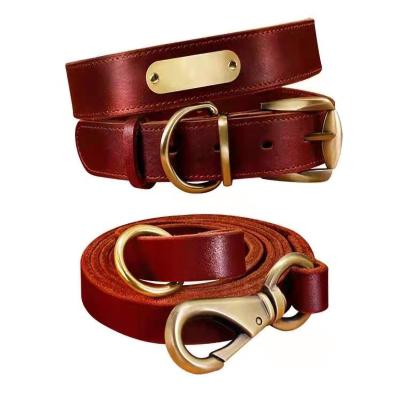 China Customized New Arrivals Customized Model 2021 Leashes High Quality Genuine Leather Pet Leashes For Dogs for sale