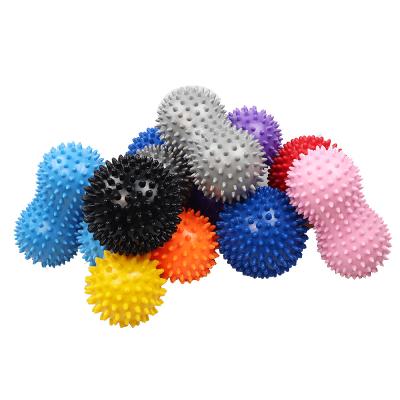 China New Design Hard Spiky Body Full Body Peaunt Massage Ball Sit And Bounce Balls Fitness Leisure Double Ball for sale