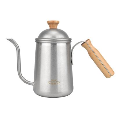 China WITH LID Custom Wholesale Pour Over Coffee Kettle  650ML Camping Outdoor Coffee Pot Long Gooseneck Kettle Tea Pot for sale