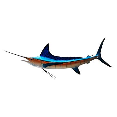 China Custom Europe 79 Inch Color Striped Marlin Fiberglass Display Tapping Fish Aquarium Decor Double Sided Fish Mount for sale